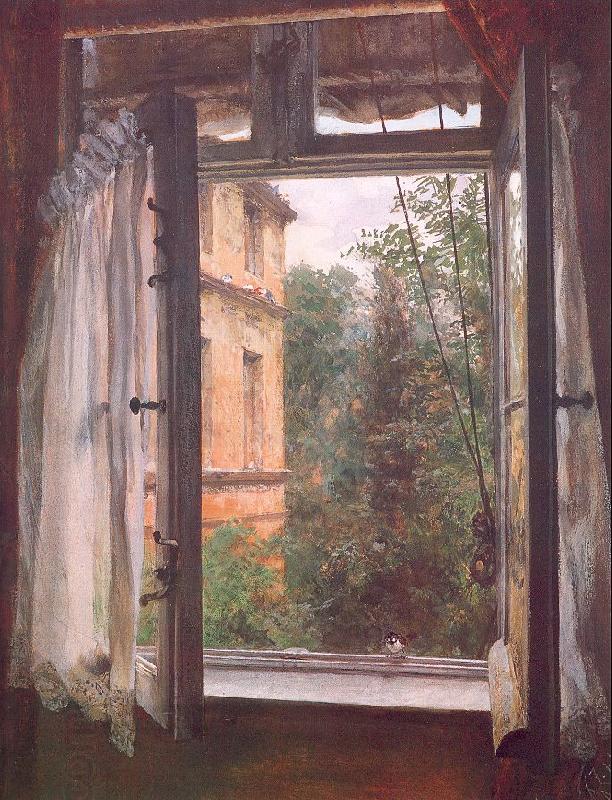 Adolph von Menzel View from a Window in the Marienstrasse China oil painting art